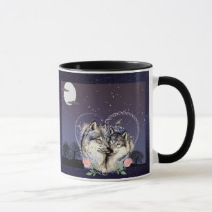 Caneca Dois Lobos Lua e Estrelas Coffee Mug