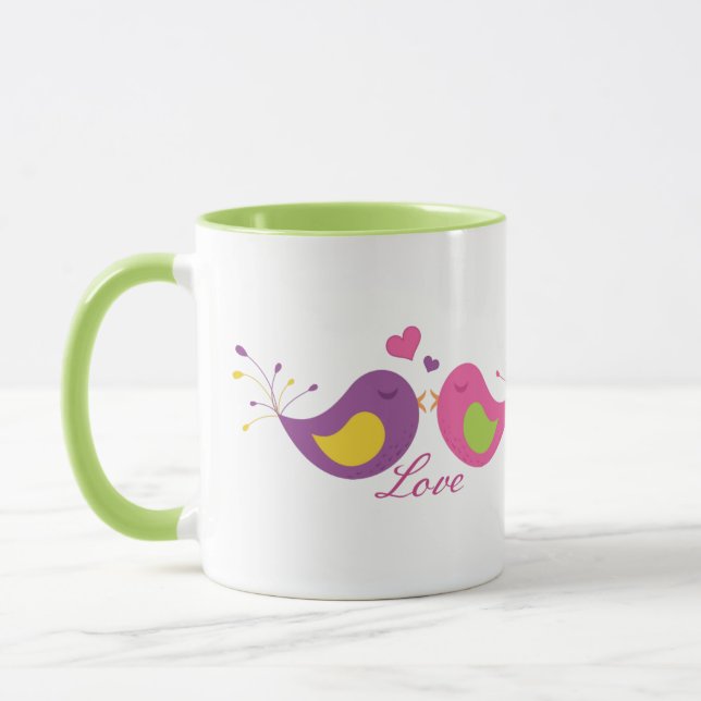 Caneca Dois Lovebirds bonitos (Esquerda)