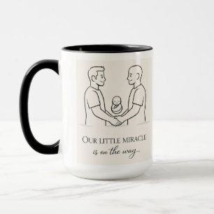 Caneca Dois pais esperando bebê - Celebrando LGBTQ