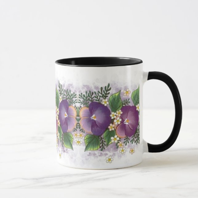 Caneca Dois Pansies… que pensam de você! (Direita)