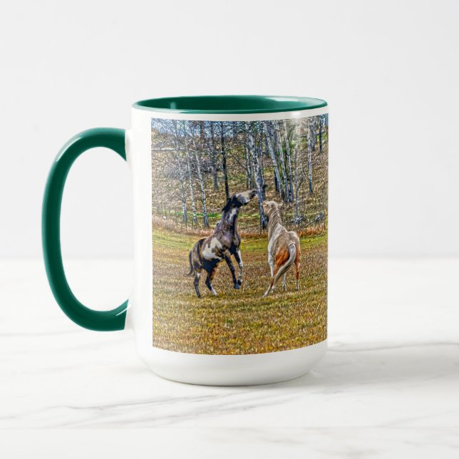 Caneca Dois Pinto Pintor Cavalos de Equina Design (Esquerda)