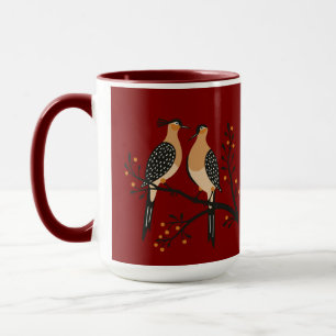 Caneca Dois Ratos Silvestres Recorte Estêncil Estilo Retr