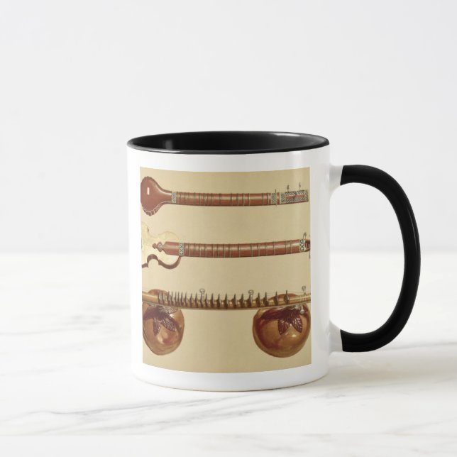 Caneca Dois sitars e um vina do rudra, indiano, 'do (Direita)