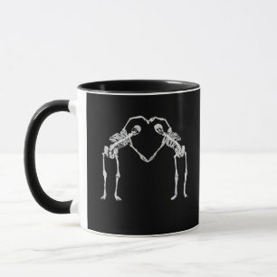 Caneca Dois Skeleton Hearts Mãos Clássicas