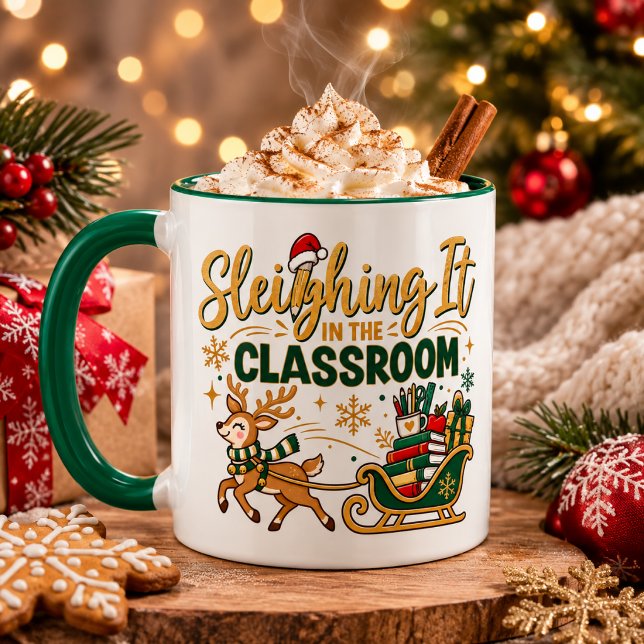 Caneca Dominando na Sala de Aula Professor Natal  (Criador carregado)