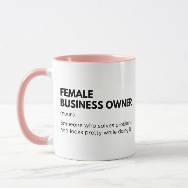 Caneca Dona de Negócios Engraçada Mulher Empreendedora (Esquerda)