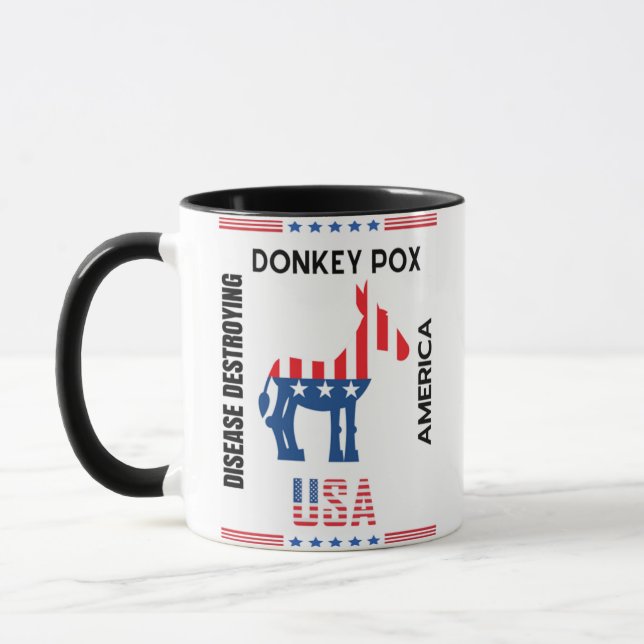 Caneca Donkey Pox A Doença Destruindo Amavelmente A Améri (Esquerda)