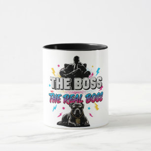 Caneca Dono de Cachorro Engraçado "O Verdadeiro Chefe" De