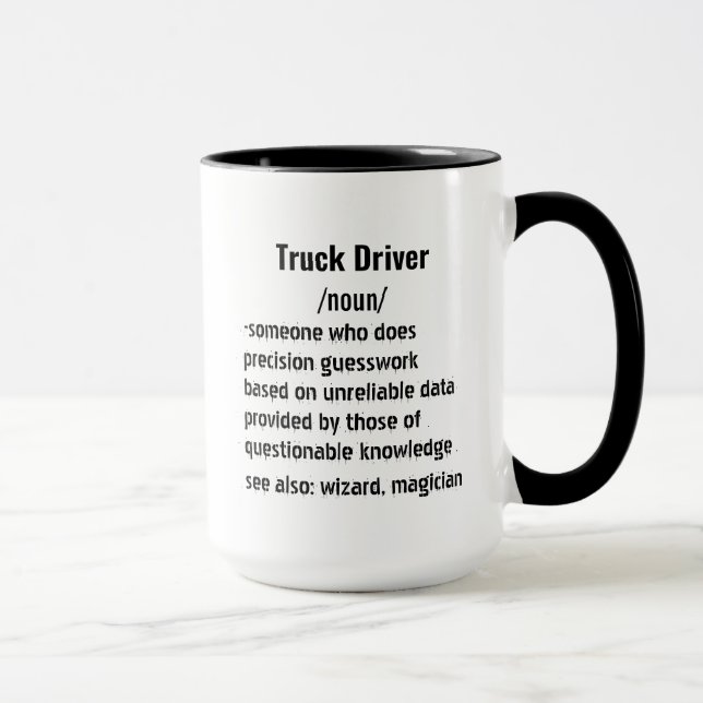 Caneca Dons de definição de motoristas de caminhões engra (Direita)