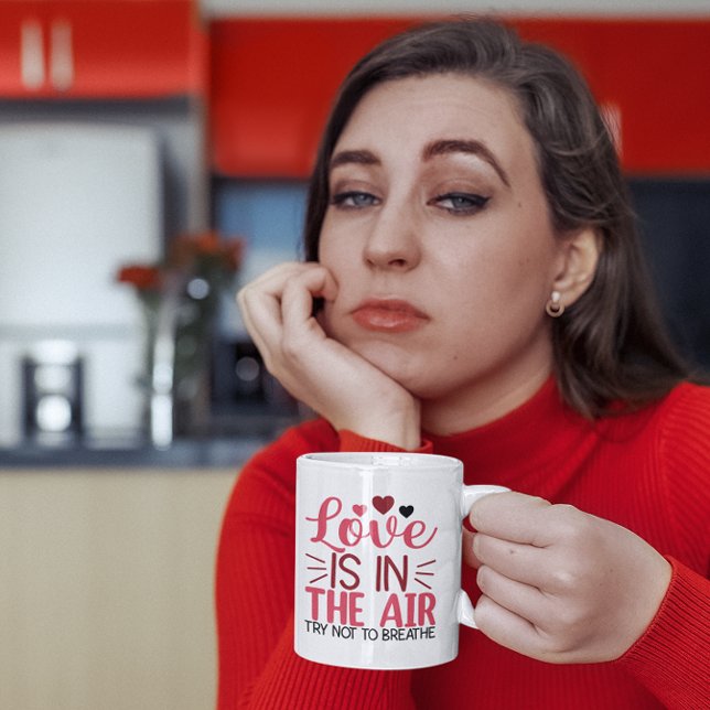 Caneca Dons de Dia de os namorados engraçados para amigos (Funny Anti-Valentine's day coffee mug gift for friends. Cute, sarcastic pink, red modern typography.)