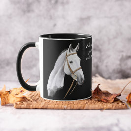 Caneca Dons equestres inspiradores de cavalo branco