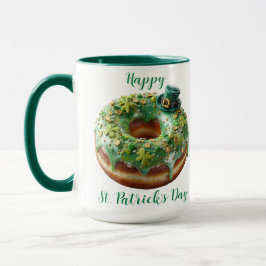 Caneca Donut do Dia de São Patrício Feliz com Chapéu de L