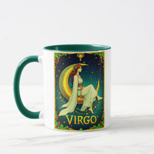 Caneca Donzela de Virgem Sentada na Lua Crescente