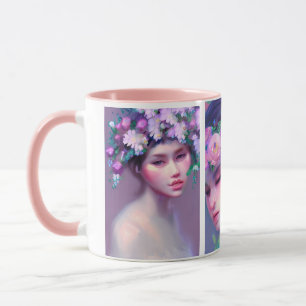 Caneca Donzelas Flores no Cabelo Arte Etérea