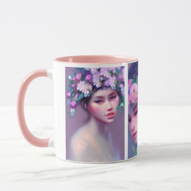 Caneca Donzelas Flores no Cabelo Arte Etérea (Esquerda)