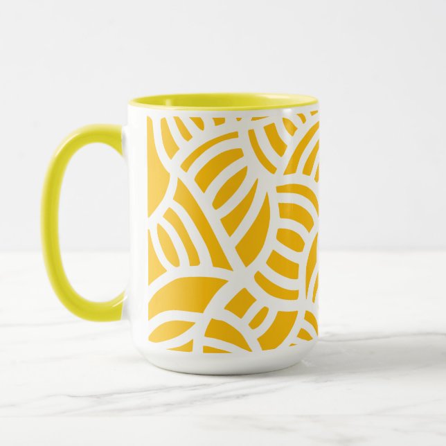 Caneca Doodle amarelo e branco (Esquerda)