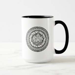 Caneca Doodle da folha de bordo do outono