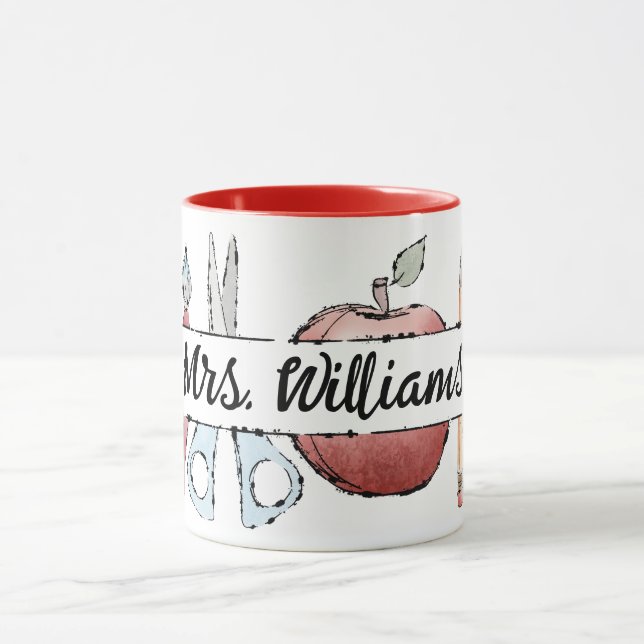 Caneca Doodle de Appreciação do Professor no Final do Ano (Centro)