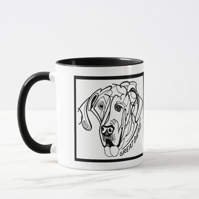Caneca Doodle do cão de great dane (Esquerda)