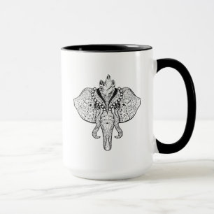 Caneca Doodle do elefante do circo