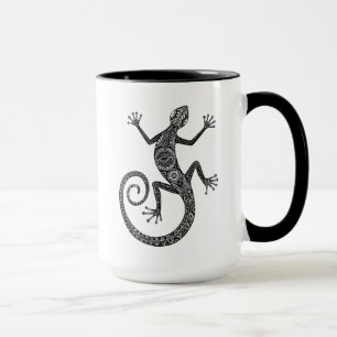 Caneca Doodle do lagarto ou da salamandra