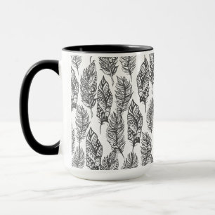Caneca Doodle macio das penas