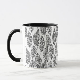 Caneca Doodle macio das penas