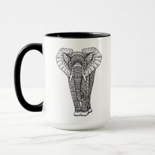 Caneca Doodle modelado fantasia do elefante
