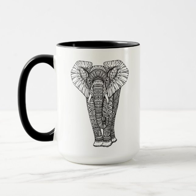 Caneca Doodle modelado fantasia do elefante (Esquerda)