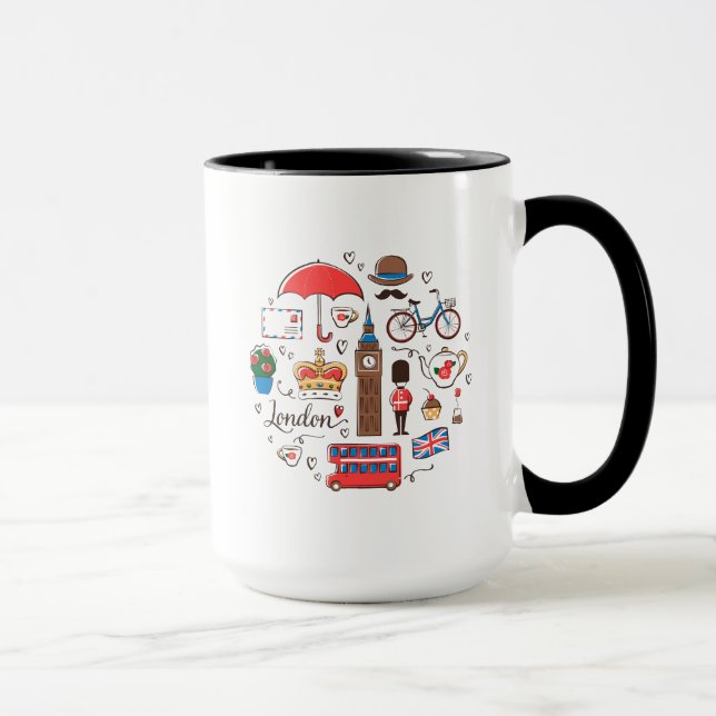 Caneca Doodles de Londres (Direita)