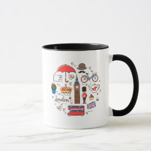 Caneca Doodles de Londres