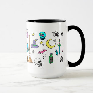 Caneca Doodles do Dia das Bruxas
