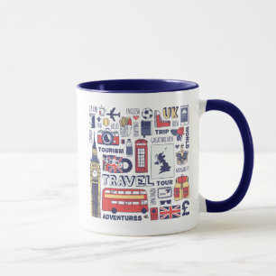 Caneca Doodles do viagem de Inglaterra