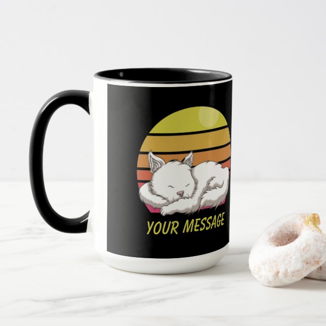 Caneca Dormência Branca De Gato (Com Donut)
