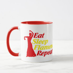 Caneca Dormir Flamenco Repetir Presente Engraçado para D