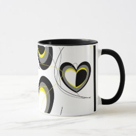 Caneca dos corações de Yellow&Black