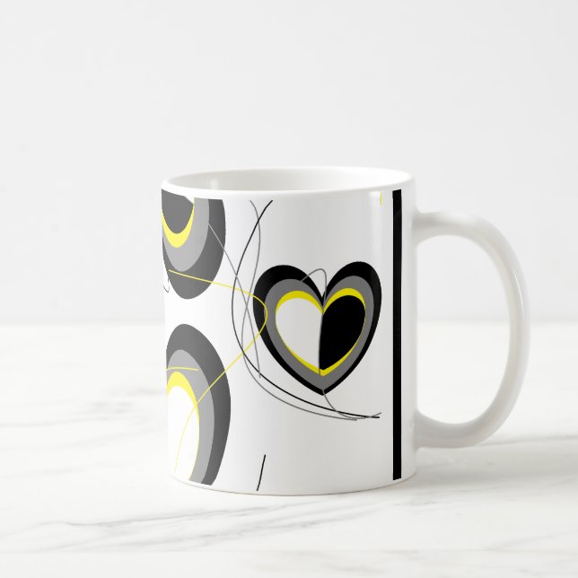 Caneca dos corações de Yellow&Black (Direita)