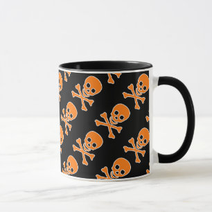 Caneca dos crânios do pirata do Dia das Bruxas
