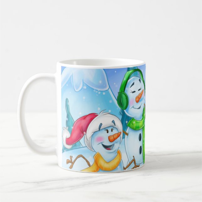 Caneca dos desenhos animados do boneco de neve (Esquerda)