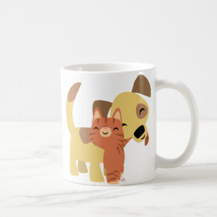 Caneca dos desenhos animados do gatinho & do Doggy