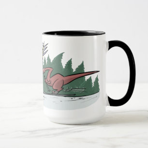 Caneca dos dinossauros do esqui