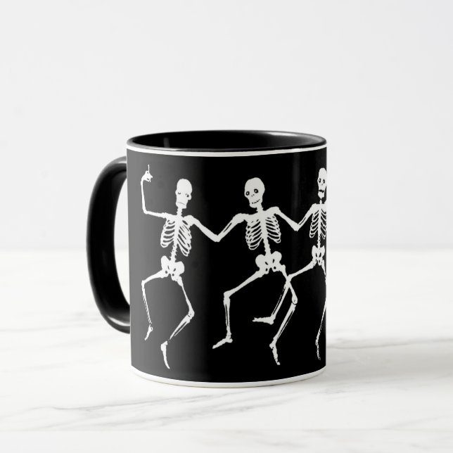Caneca dos esqueletos da dança (Frente Esquerda)