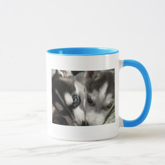 Caneca dos filhotes de cachorro do rouco Siberian (Direita)