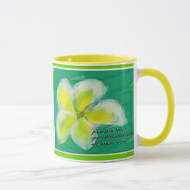 Caneca dos haicais da árvore do Plumeria