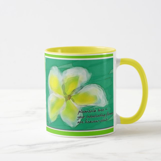 Caneca dos haicais da árvore do Plumeria (Direita)
