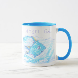 Caneca dos peixes do anjo - caneca da arte dos