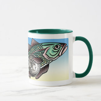 Caneca dos peixes do dinheiro