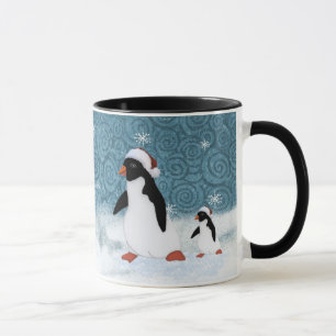 Caneca dos pinguins do papai noel