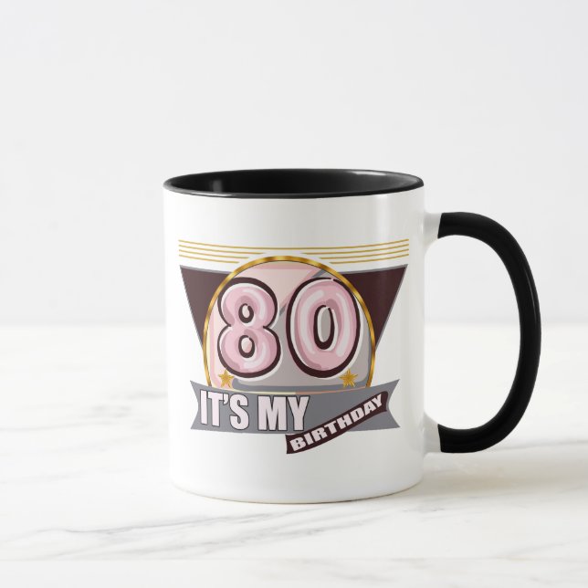 caneca dos presentes de aniversário do 80 (Direita)