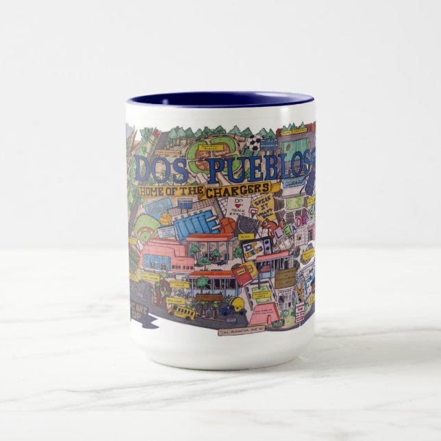 Caneca Dos Pueblos Map Coffee Mug (Centro)